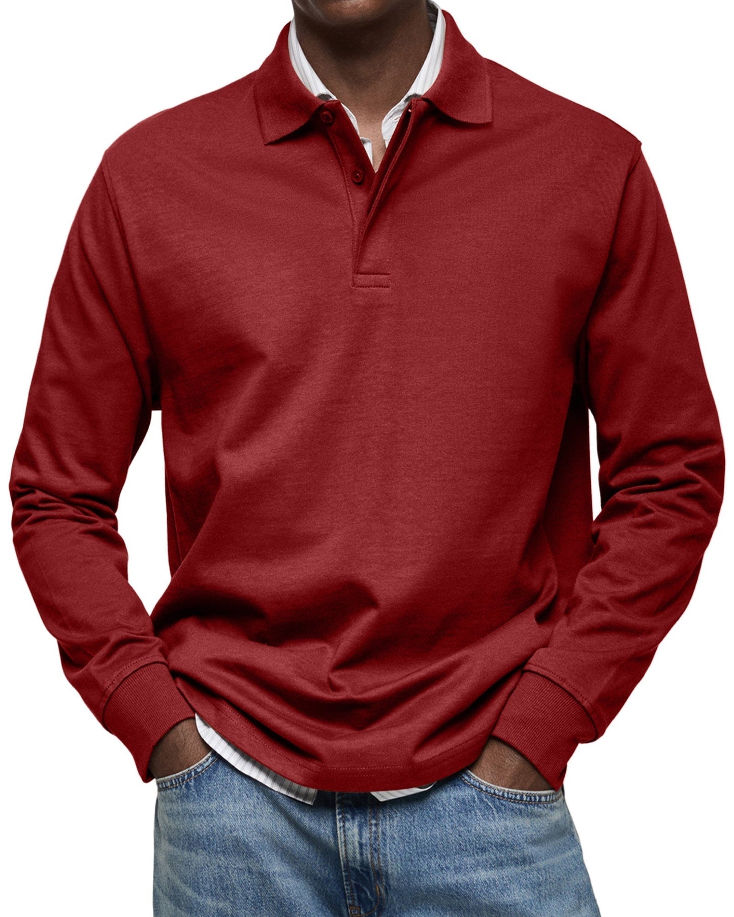 Herren Langarm-Poloshirt