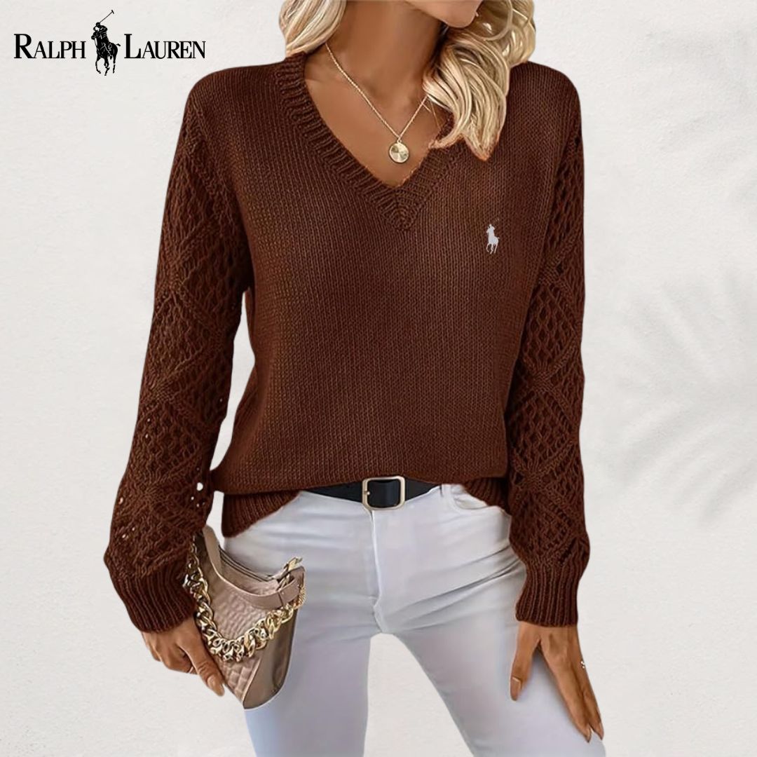 Stilvoller V-Ausschnitt Strickpullover