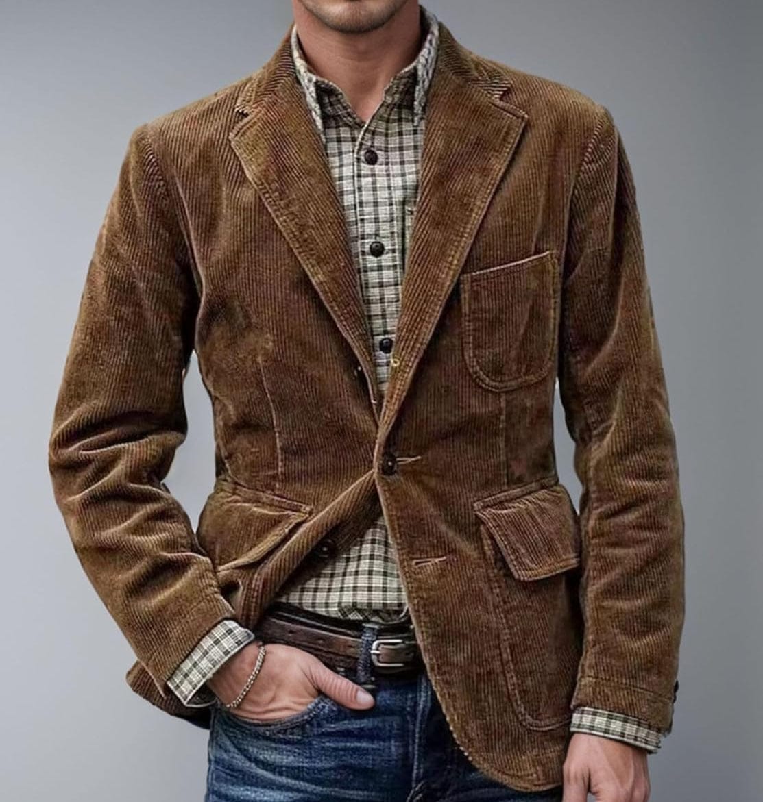 Andrei Cord Jacket and Vest Set