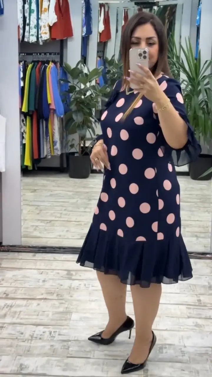 Casiva™ - Retro-Kleid mit Plisseerock und Ausgestellten Ärmeln