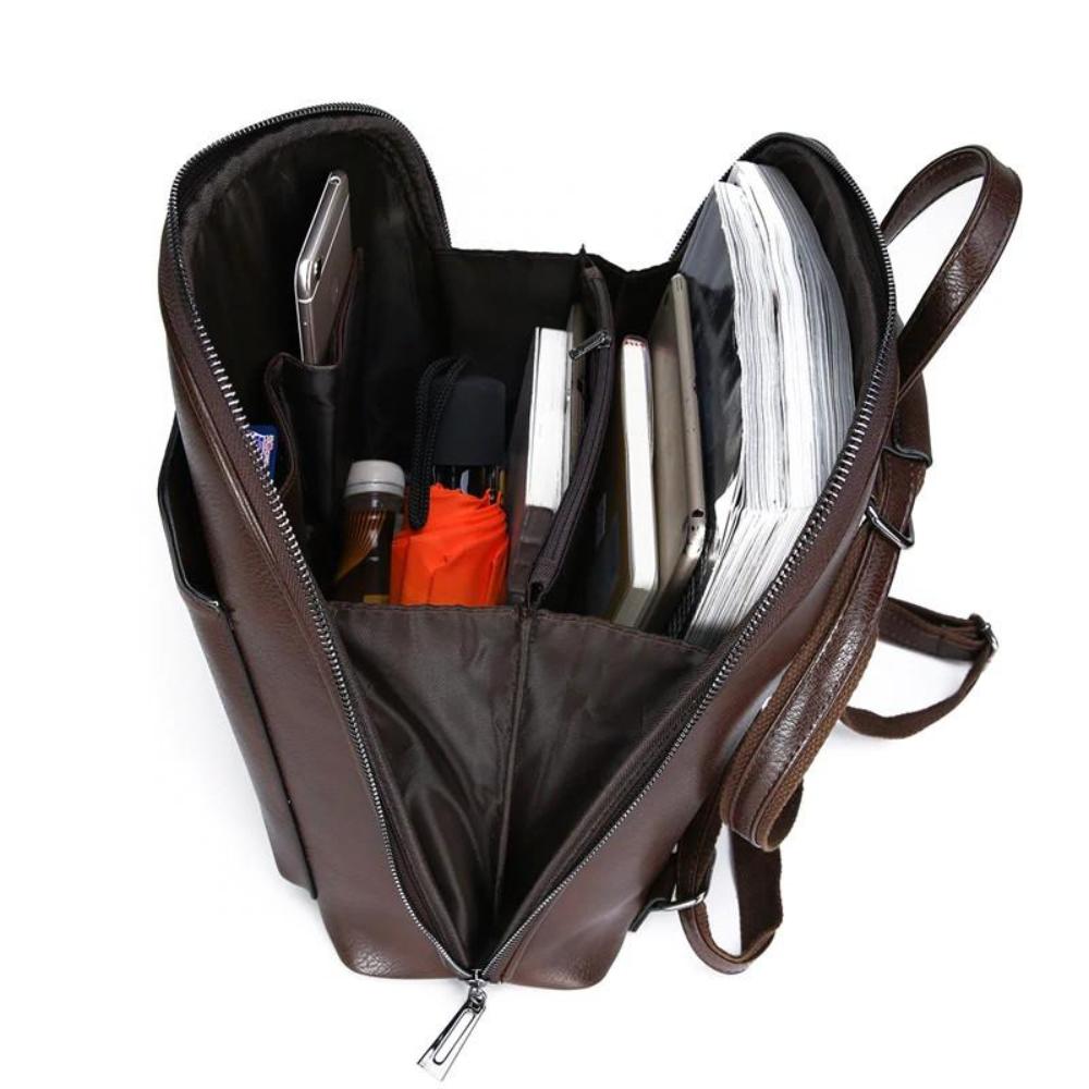 Eleganter Rucksack mit Doppelreißverschluss – Klassisches Design