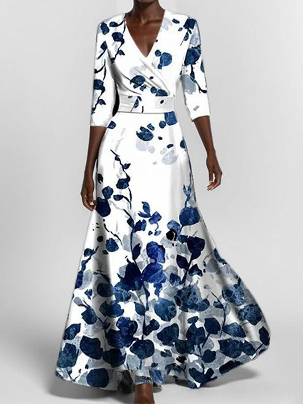 Lea | Elegantes Maxi-Kleid-Ensemble mit Halbarm im Strand-Glamour-Stil