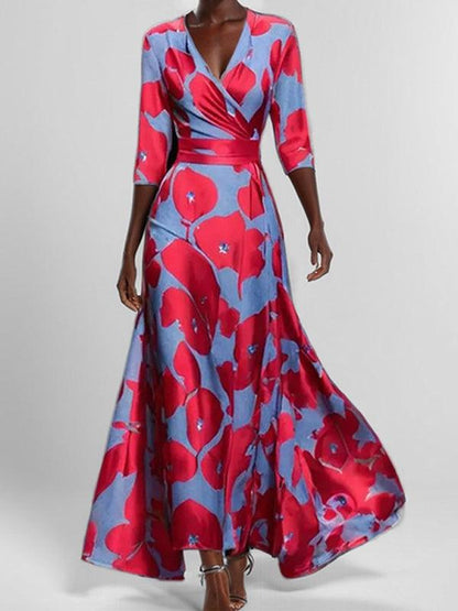 Lea | Elegantes Maxi-Kleid-Ensemble mit Halbarm im Strand-Glamour-Stil