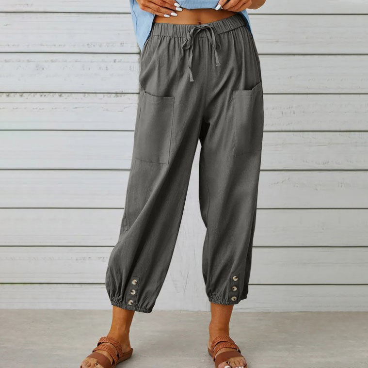 Sommerfeld | Weite Damenhose aus Baumwoll-Leinen-Mix