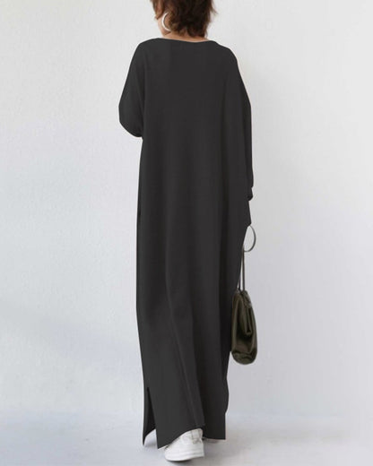 Serenya™ - Stilvolles Kleid mit langen Ärmeln und V-Ausschnitt