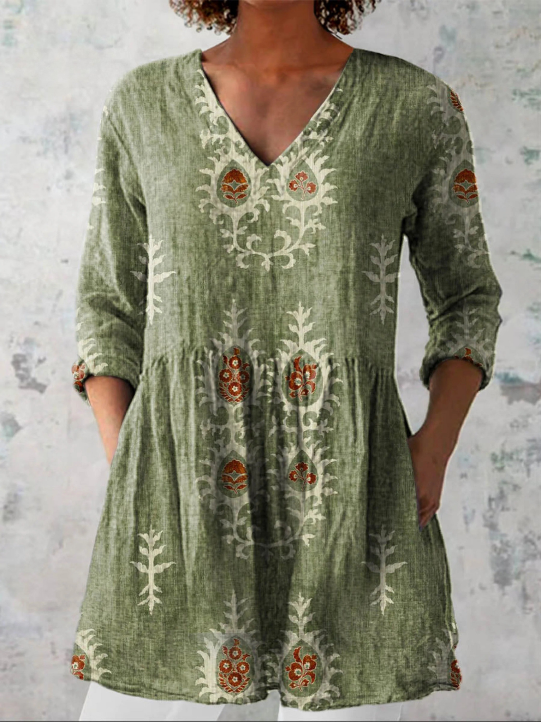 Savenora | Lange Bluse mit ausdrucksstarkem Muster