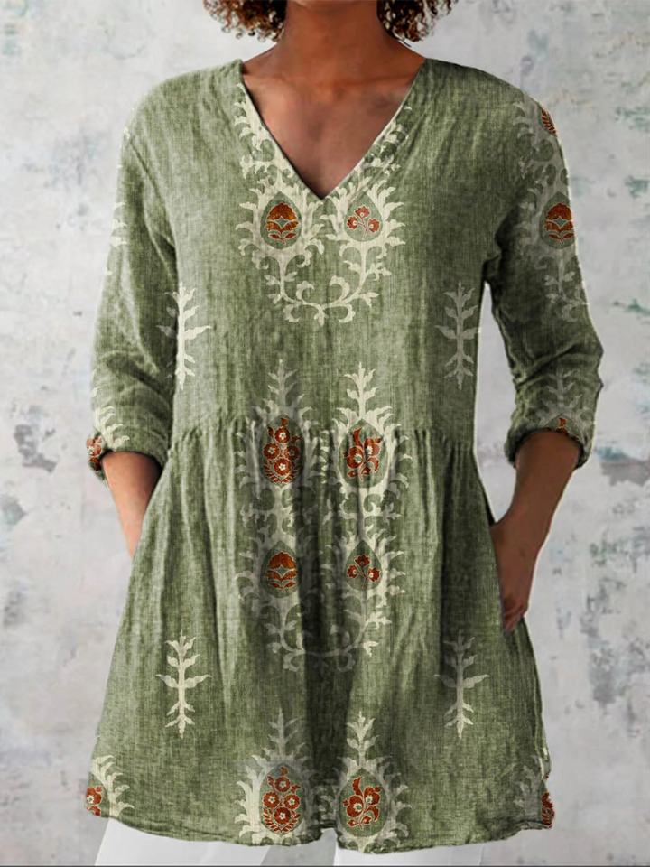Savenora | Lange Bluse mit ausdrucksstarkem Muster