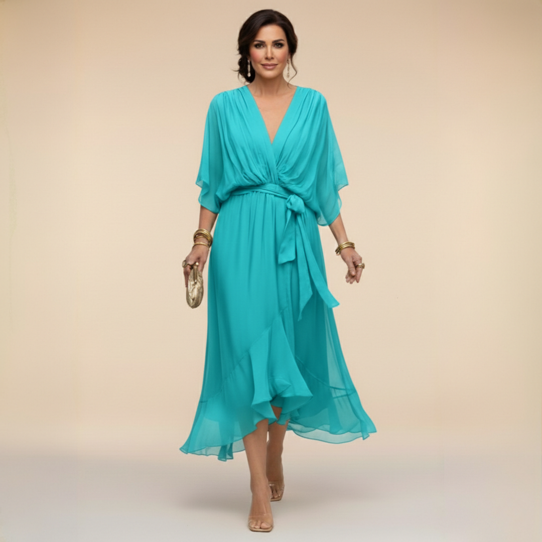 Sommerfeld | Elegantes Midikleid mit V-Ausschnitt