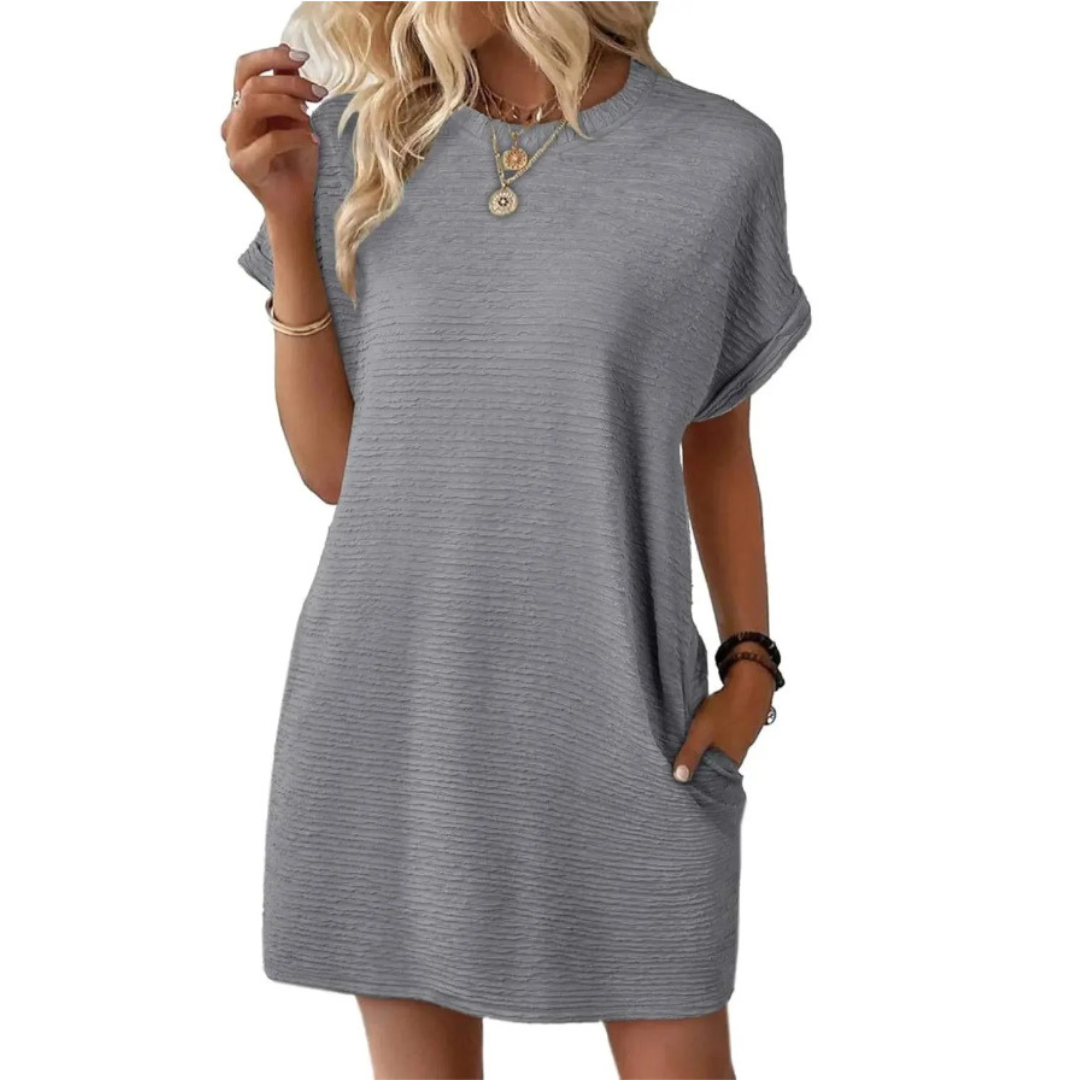 Ivay™ – Elegantes Minimalistisches Sommerkleid mit Rundhalsausschnitt