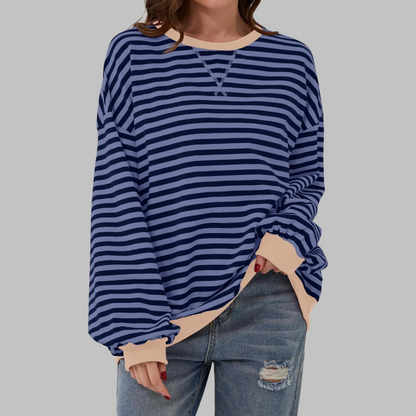 Sommerfeld | Gestreiftes Langarm-Sweatshirt mit Rundhalsausschnitt – Kaufen Sie eins, erhalten Sie eins gratis!