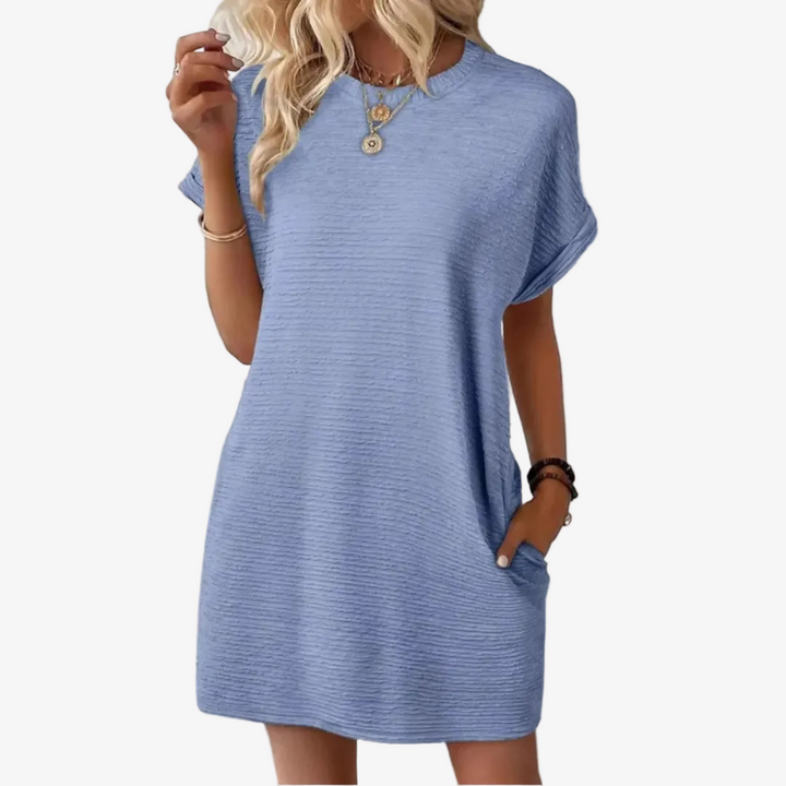 Ivay™ – Elegantes Minimalistisches Sommerkleid mit Rundhalsausschnitt