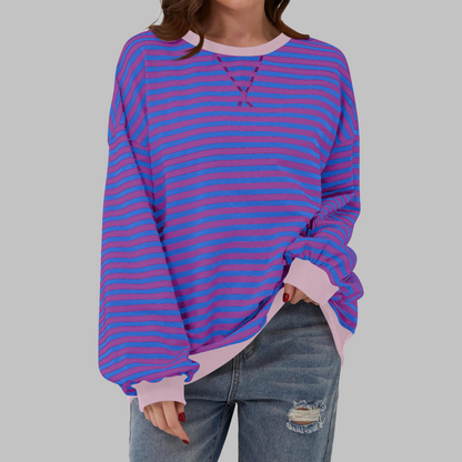 Sommerfeld | Gestreiftes Langarm-Sweatshirt mit Rundhalsausschnitt – Kaufen Sie eins, erhalten Sie eins gratis!