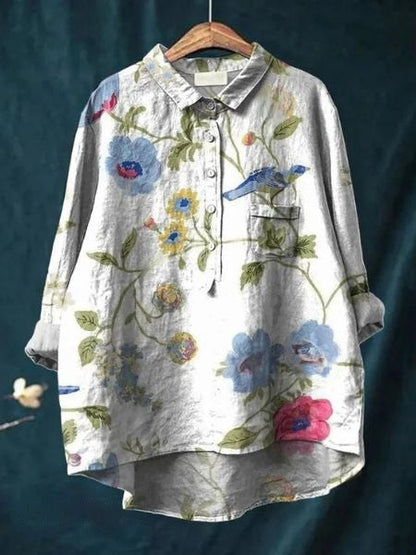 Alodia | Vintage Französische Bluse im Floralen Design