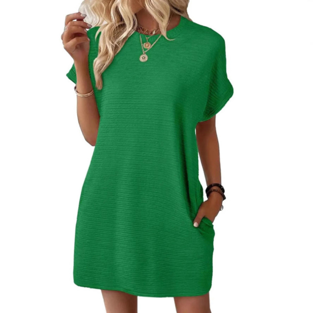 Ivay™ – Elegantes Minimalistisches Sommerkleid mit Rundhalsausschnitt