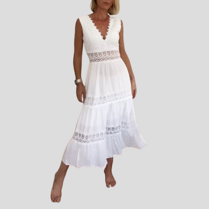 Sora™ – Ärmelloses Boho-Midikleid mit Spitzenakzenten