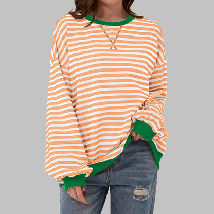 Sommerfeld | Gestreiftes Langarm-Sweatshirt mit Rundhalsausschnitt – Kaufen Sie eins, erhalten Sie eins gratis!