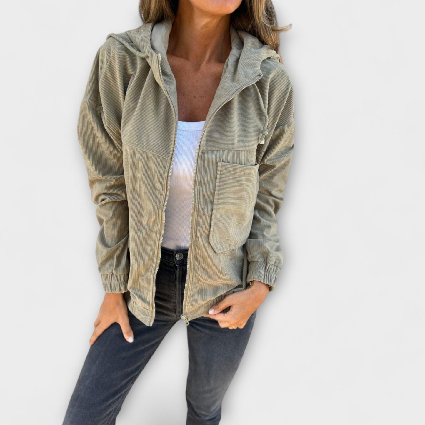 Sommerfeld™ | Ella – Cord-Hoodie mit Reißverschluss