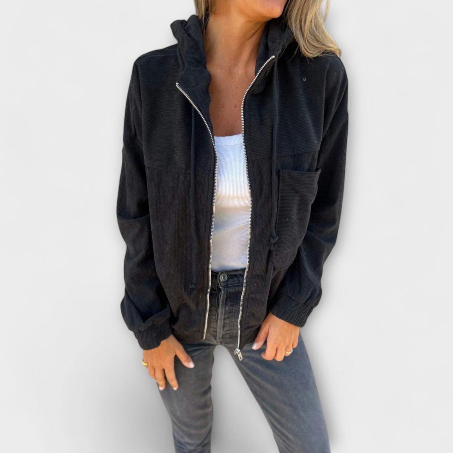 Sommerfeld™ | Ella – Cord-Hoodie mit Reißverschluss