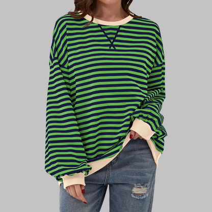 Sommerfeld | Gestreiftes Langarm-Sweatshirt mit Rundhalsausschnitt – Kaufen Sie eins, erhalten Sie eins gratis!