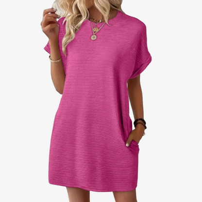 Ivay™ – Elegantes Minimalistisches Sommerkleid mit Rundhalsausschnitt