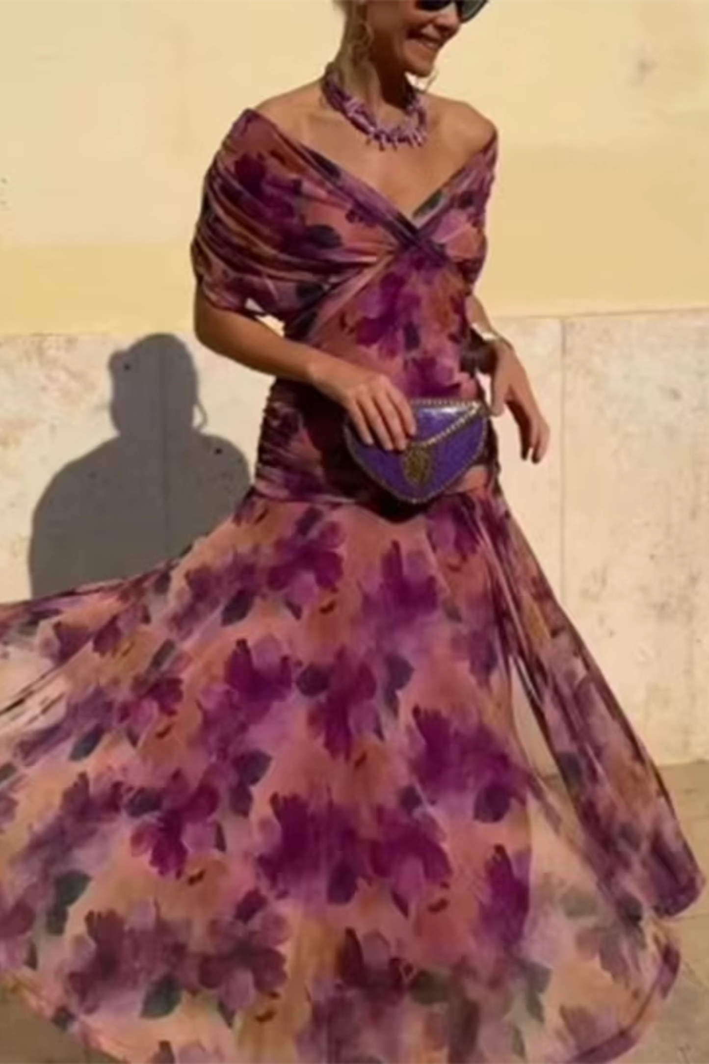 Lady™ - Elegantes V-Ausschnitt Maxikleid für festliche Anlässe