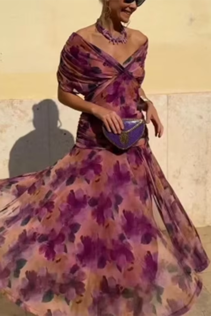 Lady™ - Elegantes V-Ausschnitt Maxikleid für festliche Anlässe