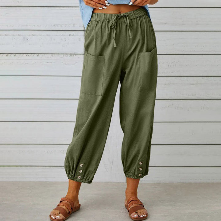 Sommerfeld | Weite Damenhose aus Baumwoll-Leinen-Mix