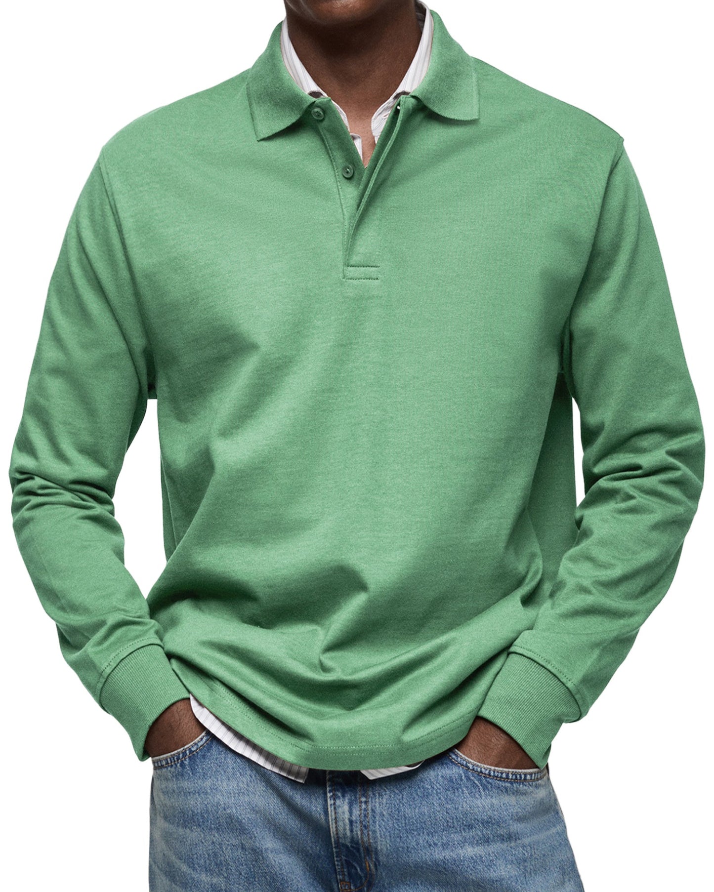 Herren Langarm-Poloshirt