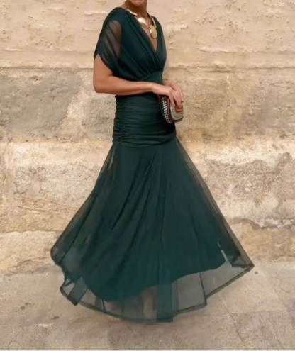Lady™ - Elegantes V-Ausschnitt Maxikleid für festliche Anlässe
