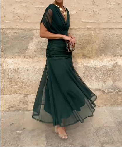 Lady™ - Elegantes V-Ausschnitt Maxikleid für festliche Anlässe