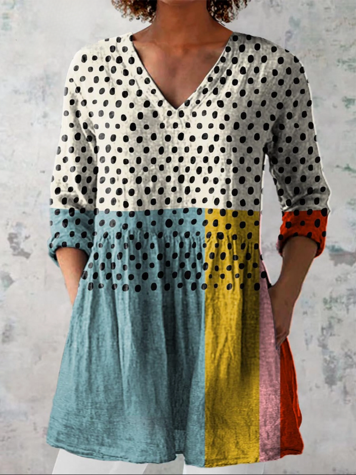 Savenora | Lange Bluse mit ausdrucksstarkem Muster