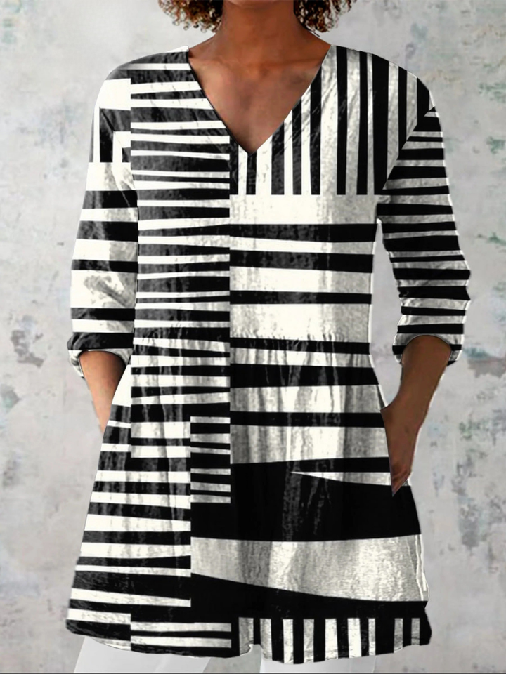 Savenora | Lange Bluse mit ausdrucksstarkem Muster