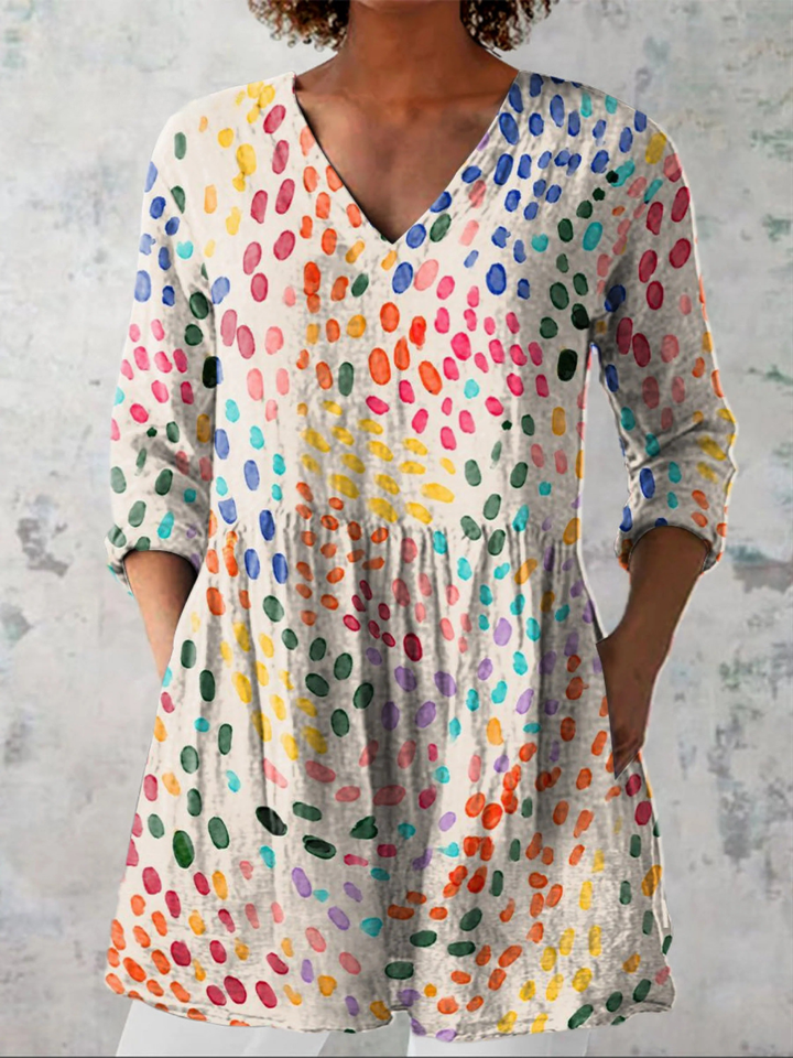 Savenora | Lange Bluse mit ausdrucksstarkem Muster