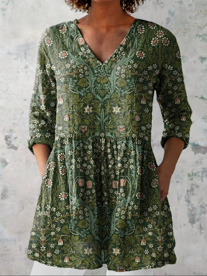 Savenora | Lange Bluse mit ausdrucksstarkem Muster