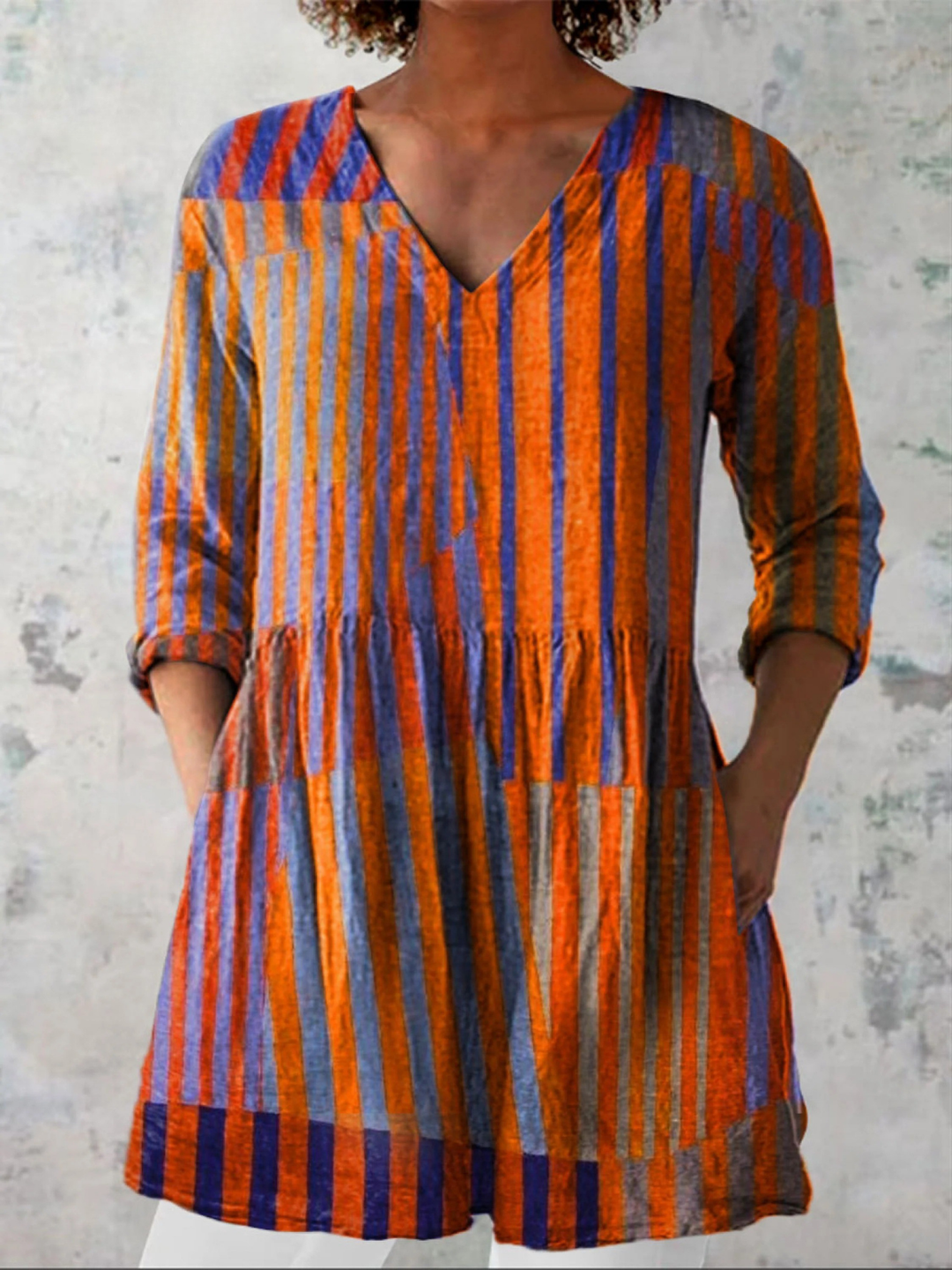 Savenora | Lange Bluse mit ausdrucksstarkem Muster