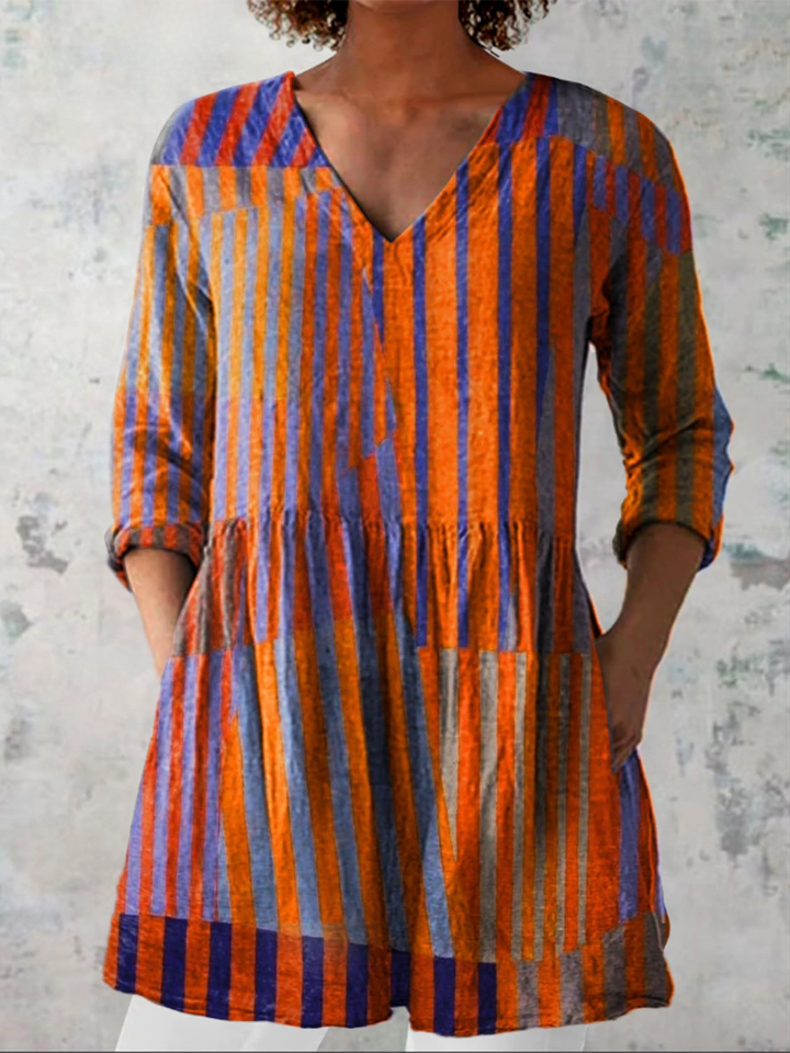 Savenora | Lange Bluse mit ausdrucksstarkem Muster