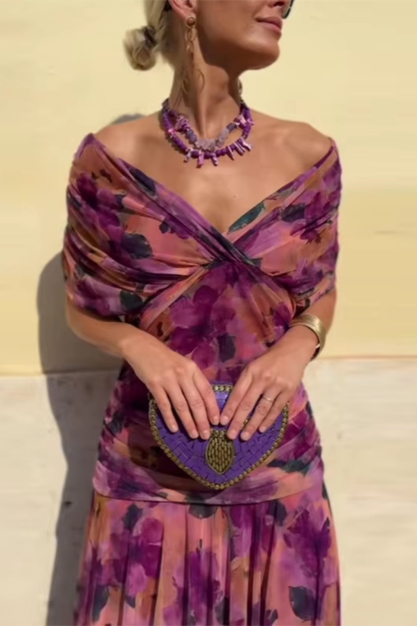 Lady™ - Elegantes V-Ausschnitt Maxikleid für festliche Anlässe