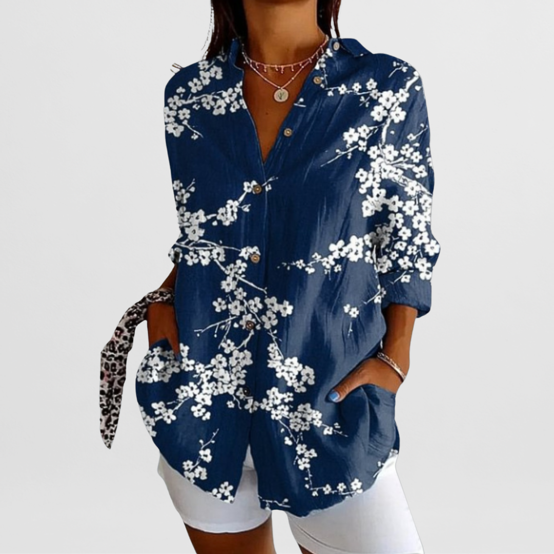 Hilda | Elegante Vintage-Bluse im floralen Design