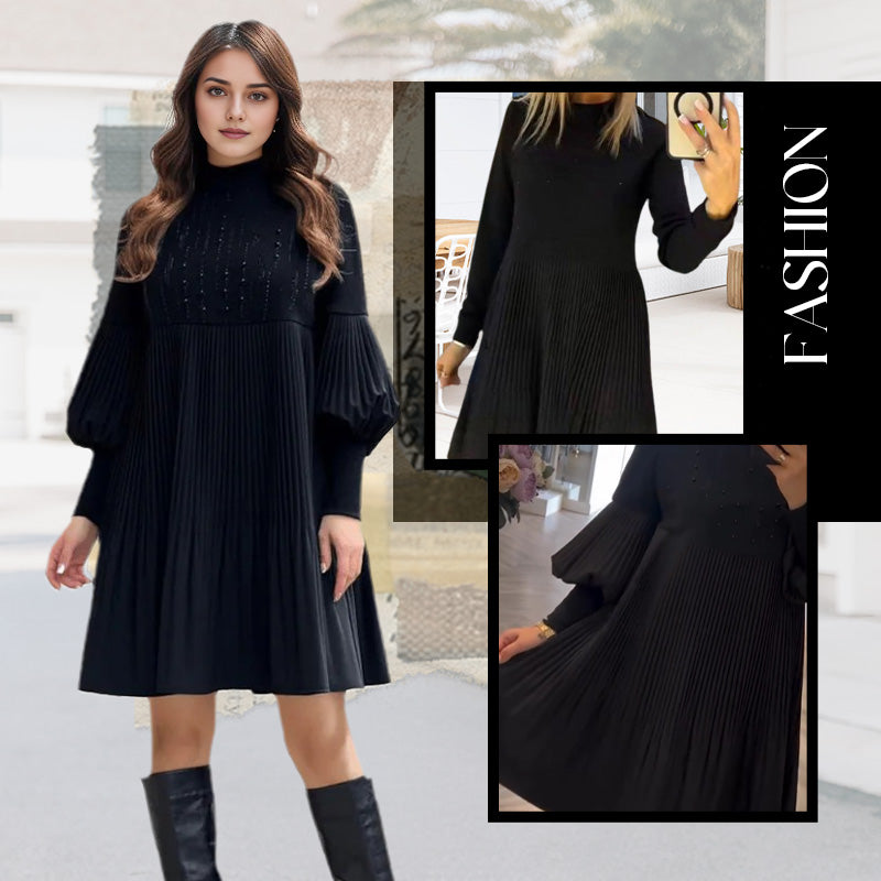 Avelyn™ - Elegantes Plisseekleid mit trendigen Laternenärmeln für Damen