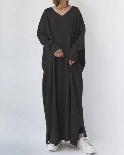 Serenya™ - Stilvolles Kleid mit langen Ärmeln und V-Ausschnitt