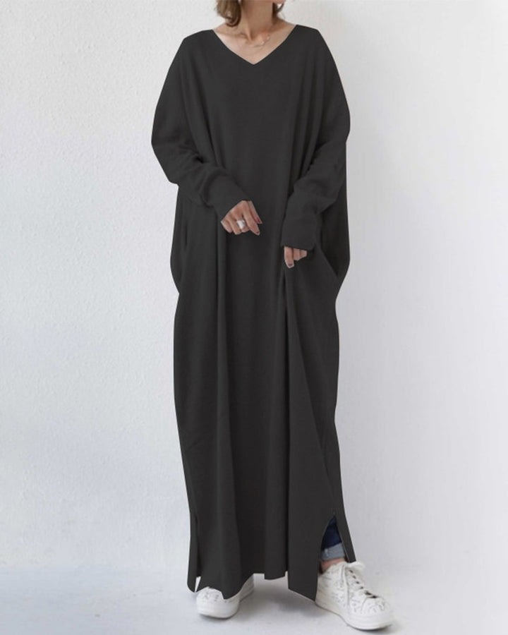 Serenya™ - Stilvolles Kleid mit langen Ärmeln und V-Ausschnitt