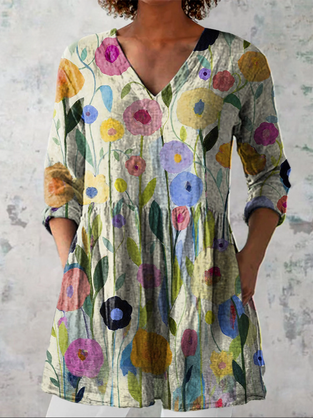 Savenora | Lange Bluse mit ausdrucksstarkem Muster