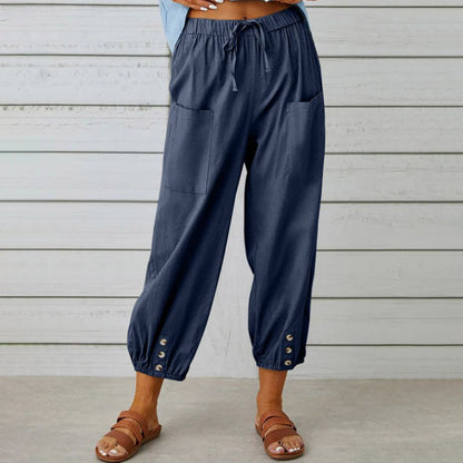 Sommerfeld | Weite Damenhose aus Baumwoll-Leinen-Mix