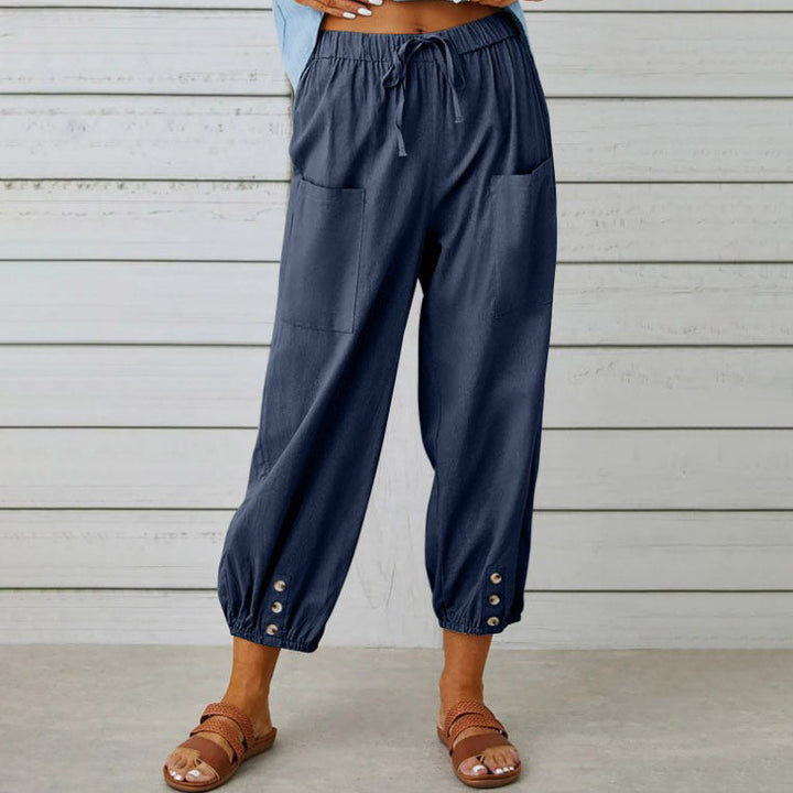 Sommerfeld | Weite Damenhose aus Baumwoll-Leinen-Mix
