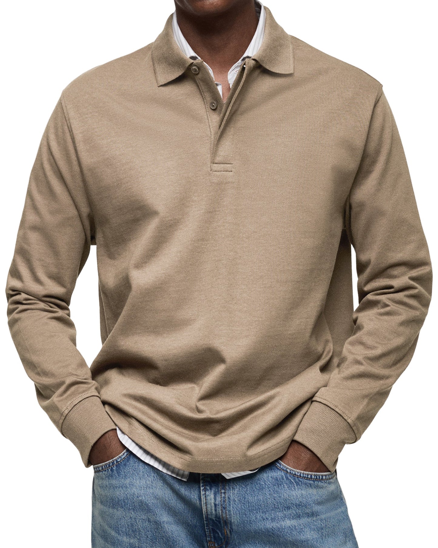 Herren Langarm-Poloshirt