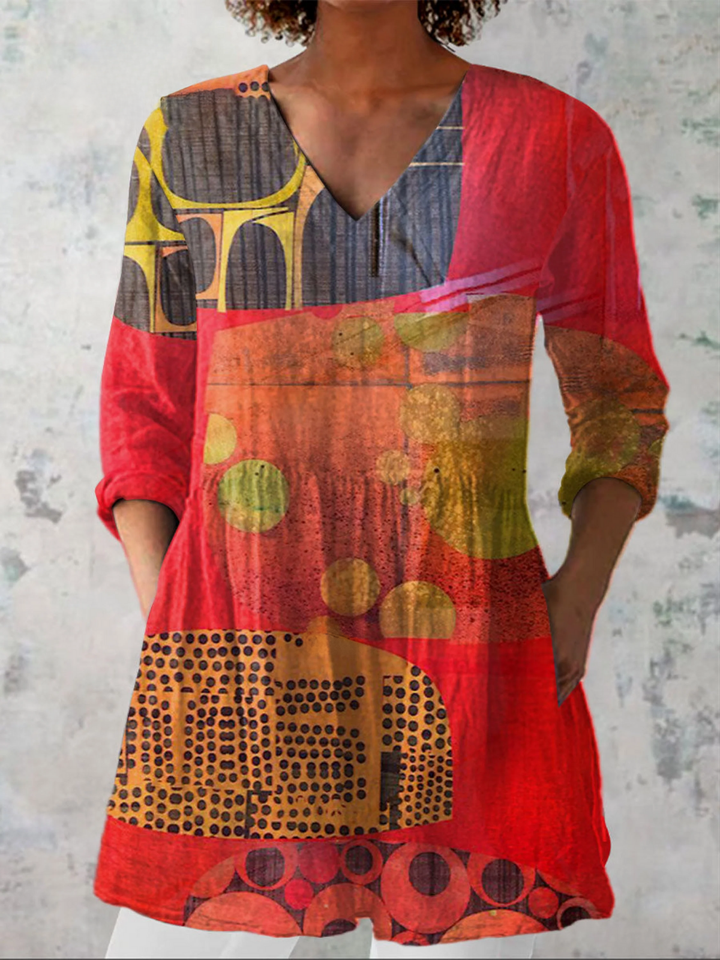 Savenora | Lange Bluse mit ausdrucksstarkem Muster