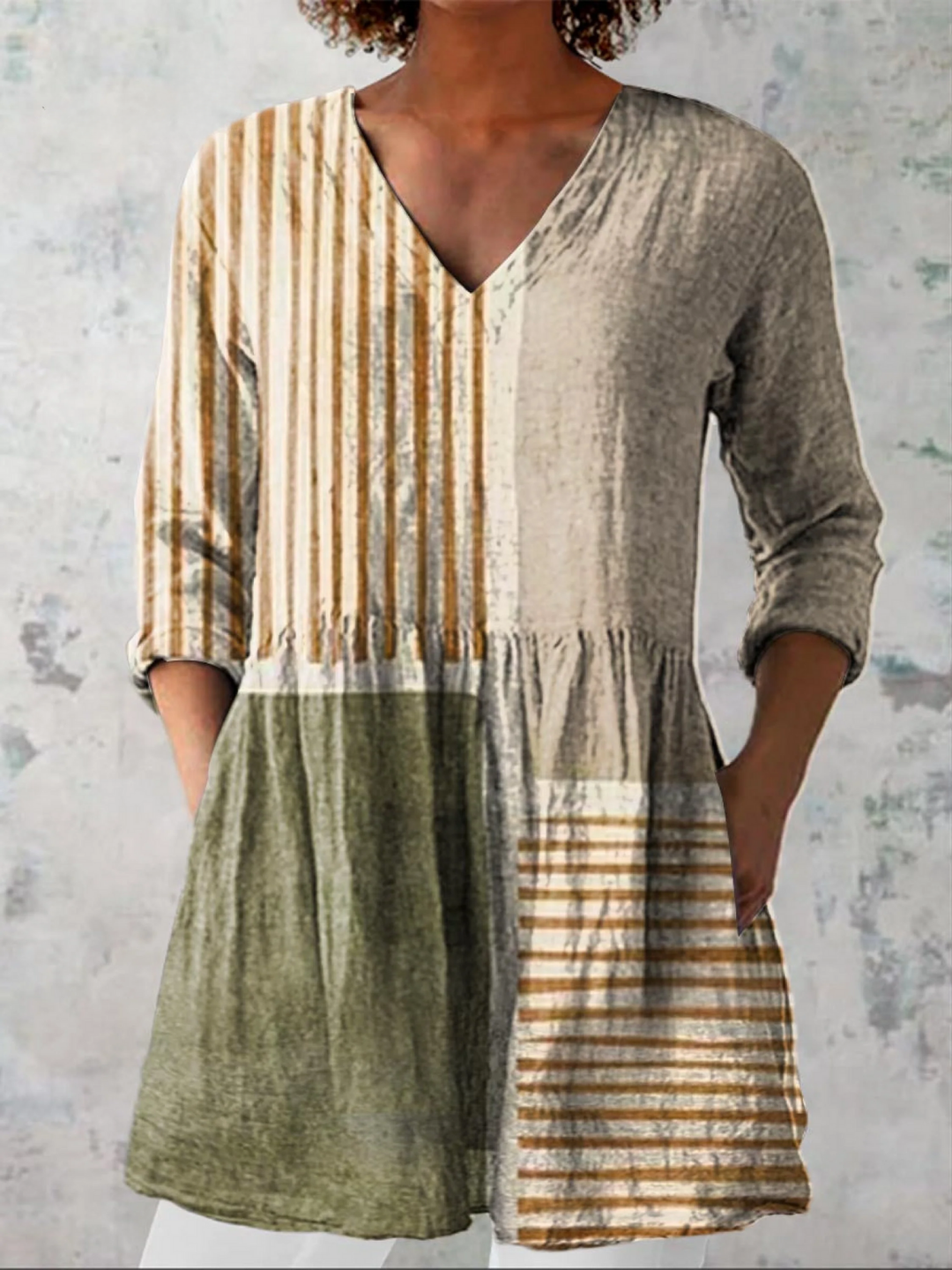 Savenora | Lange Bluse mit ausdrucksstarkem Muster