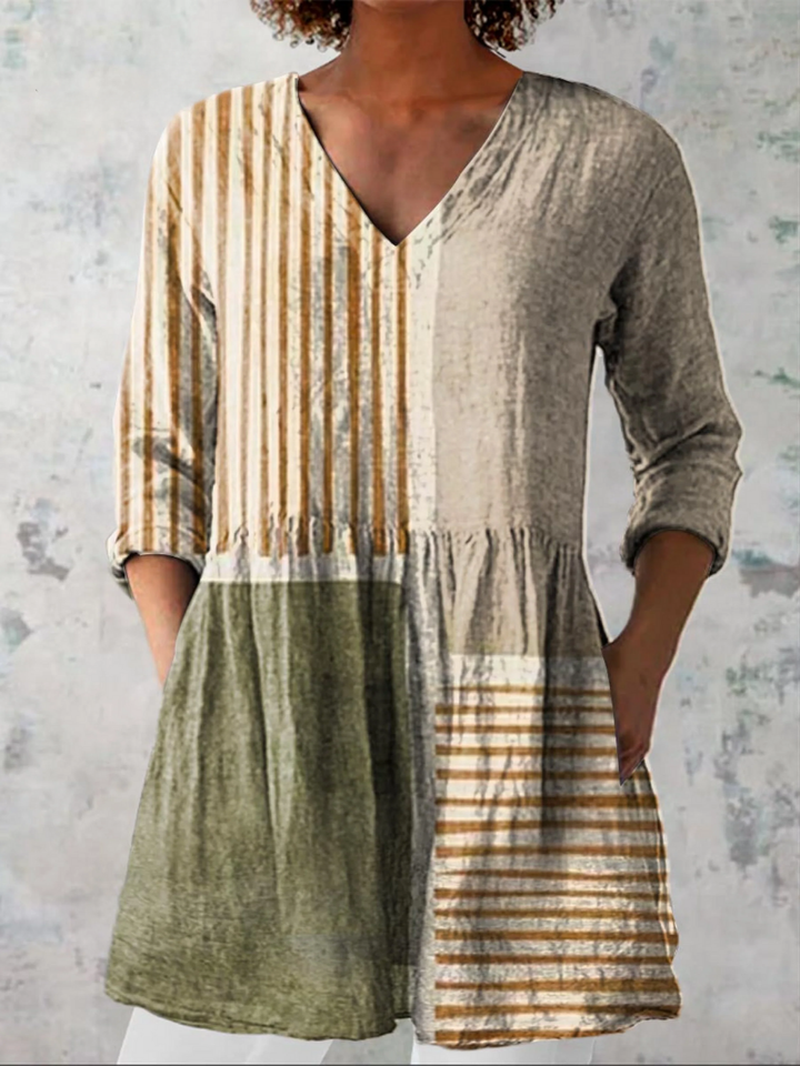 Savenora | Lange Bluse mit ausdrucksstarkem Muster