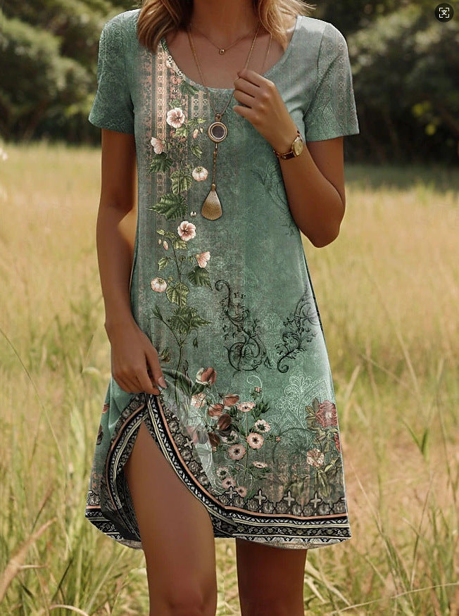 Isla™ – Kleid mit Rundhalsausschnitt und indisch inspiriertem Muster