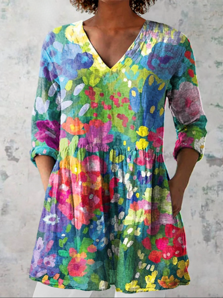 Savenora | Lange Bluse mit ausdrucksstarkem Muster